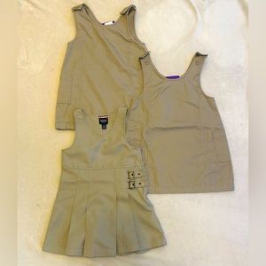 3 Girls Uniform Dresses Size 4